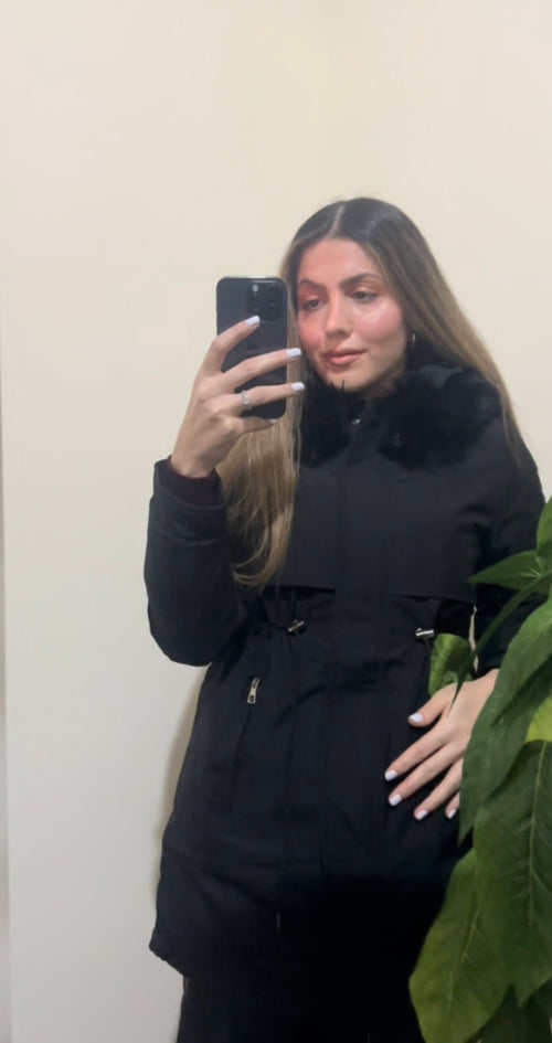 Black fur jacket