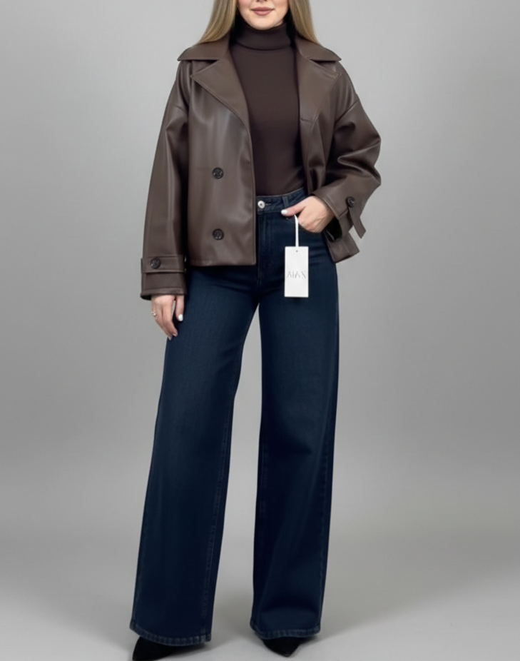 Brown leather jacket