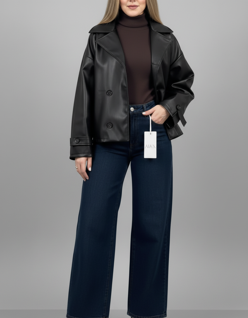 Brown leather jacket