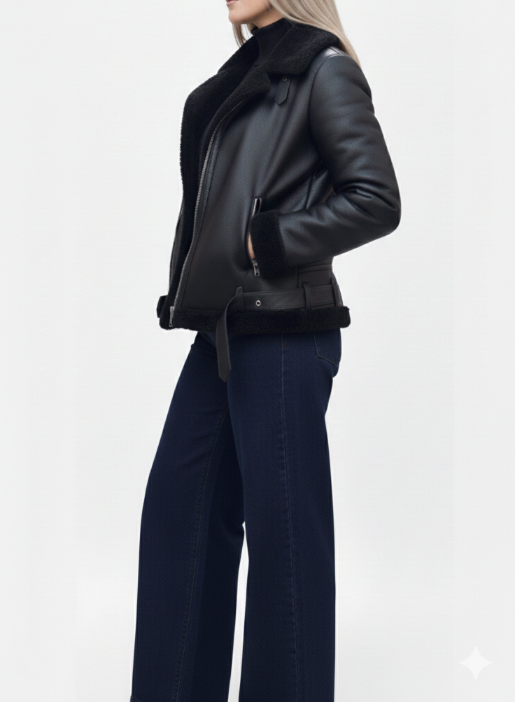 Black leather jacket