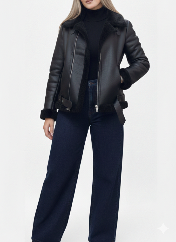 Black leather jacket